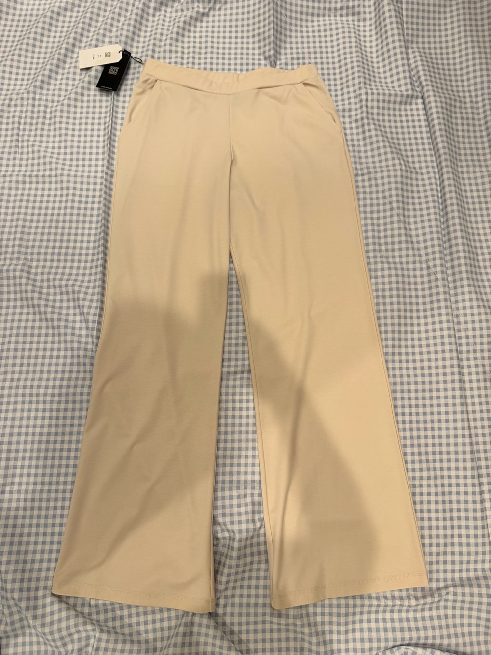Clara Sun Woo Cream Wide-Leg Pull-On Pants